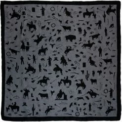 Wyoming Traders Cowboy Silhouette Jacquard Silk Scarf, 34.5 in., CSC
