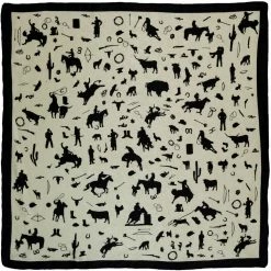 Wyoming Traders Cowboy Silhouette Jacquard Silk Scarf, 34.5 in., CSI
