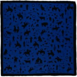 Wyoming Traders Cowboy Silhouette Jacquard Silk Scarf, 34.5 in., CSRO