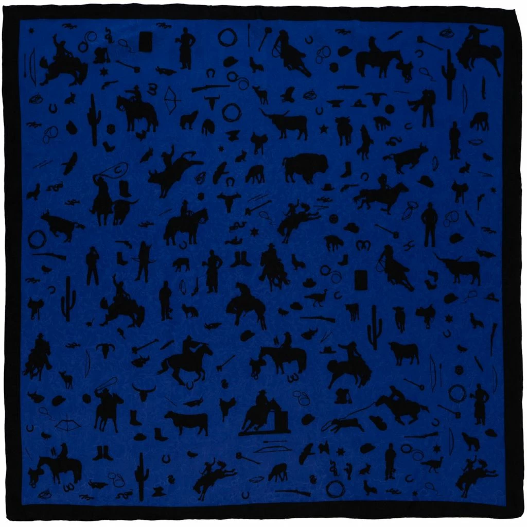 Wyoming Traders Cowboy Silhouette Jacquard Silk Scarf, 34.5 in., CSRO 1 Wyoming Traders Cowboy Silhouette Jacquard Silk Scarf, 34.5 in., CSRO