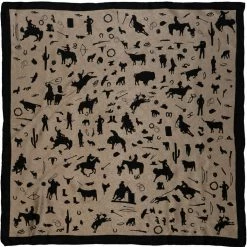 Wyoming Traders Cowboy Silhouette Jacquard Silk Scarf, 34.5 in., CST